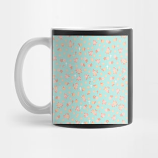 Tiny Crosses and Blossoms Seagrove Blue Mug